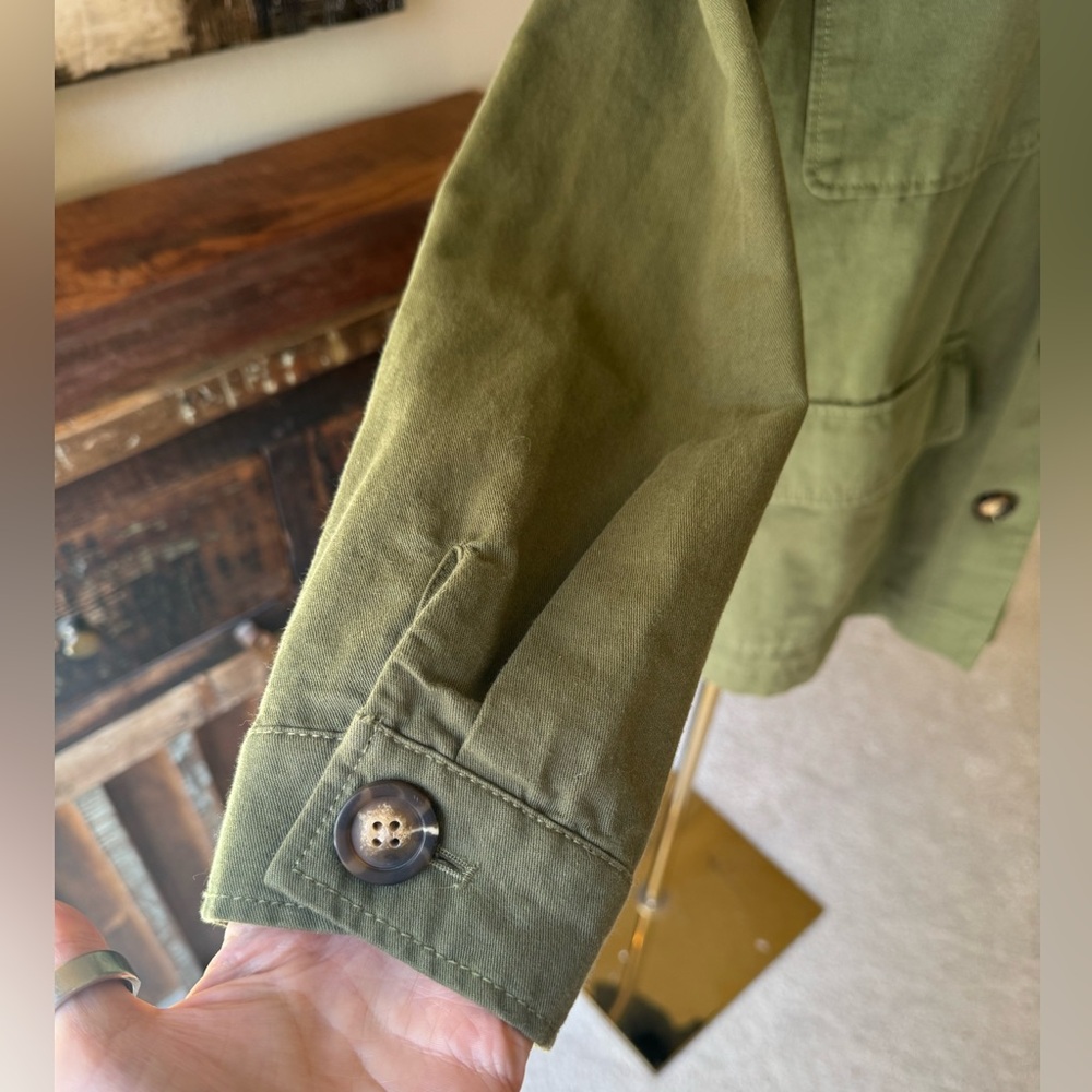 New Mango Olive Green Utility Jacket with Pockets- size M - Picture 4 of 10